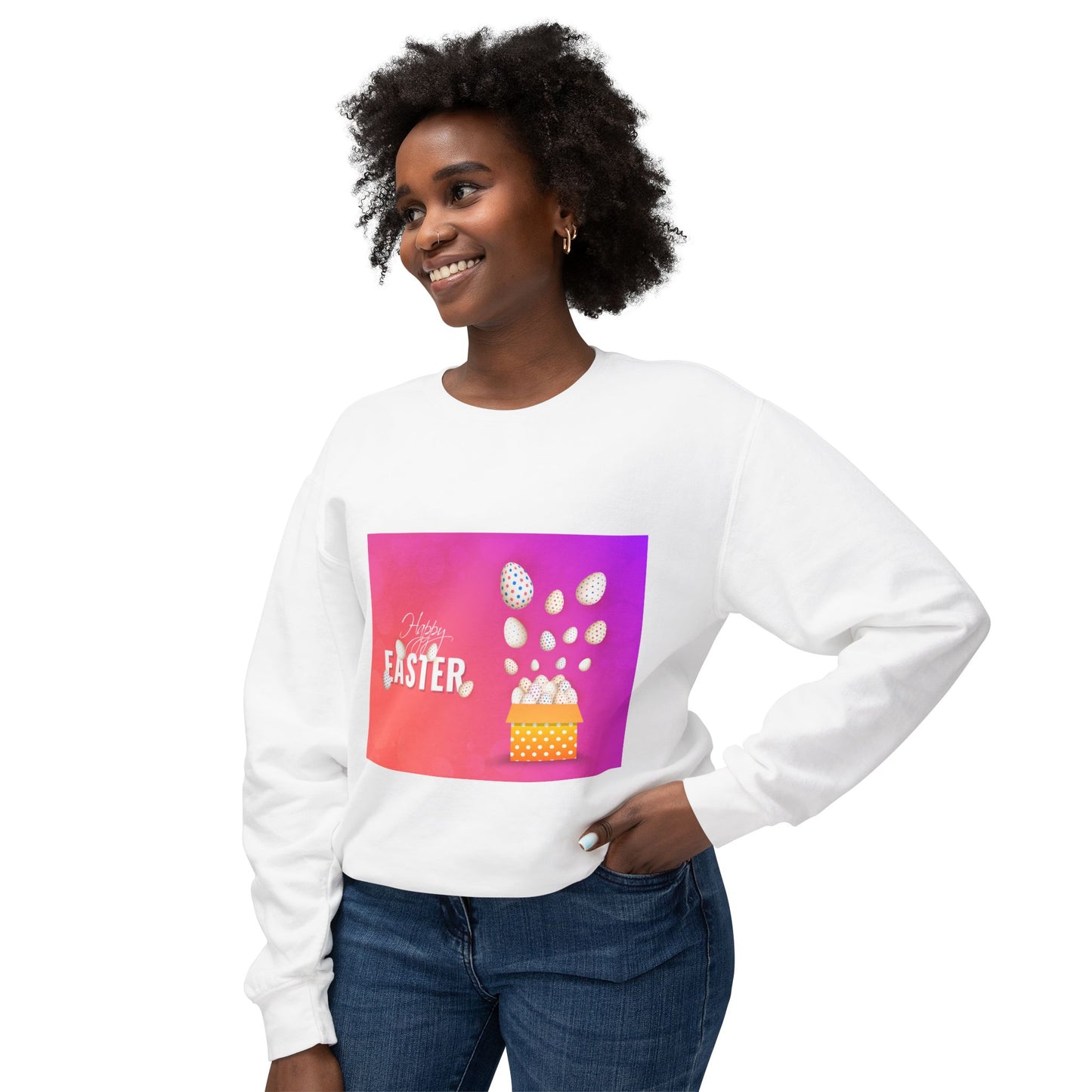 Easter Celebration Unisex Lightweight Crewneck Sweatshirt