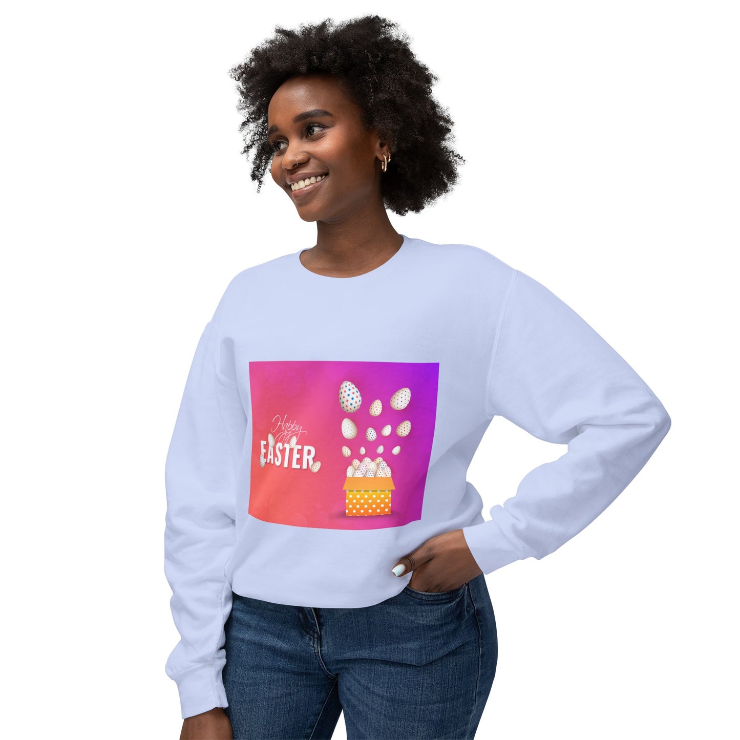 Easter Celebration Unisex Lightweight Crewneck Sweatshirt