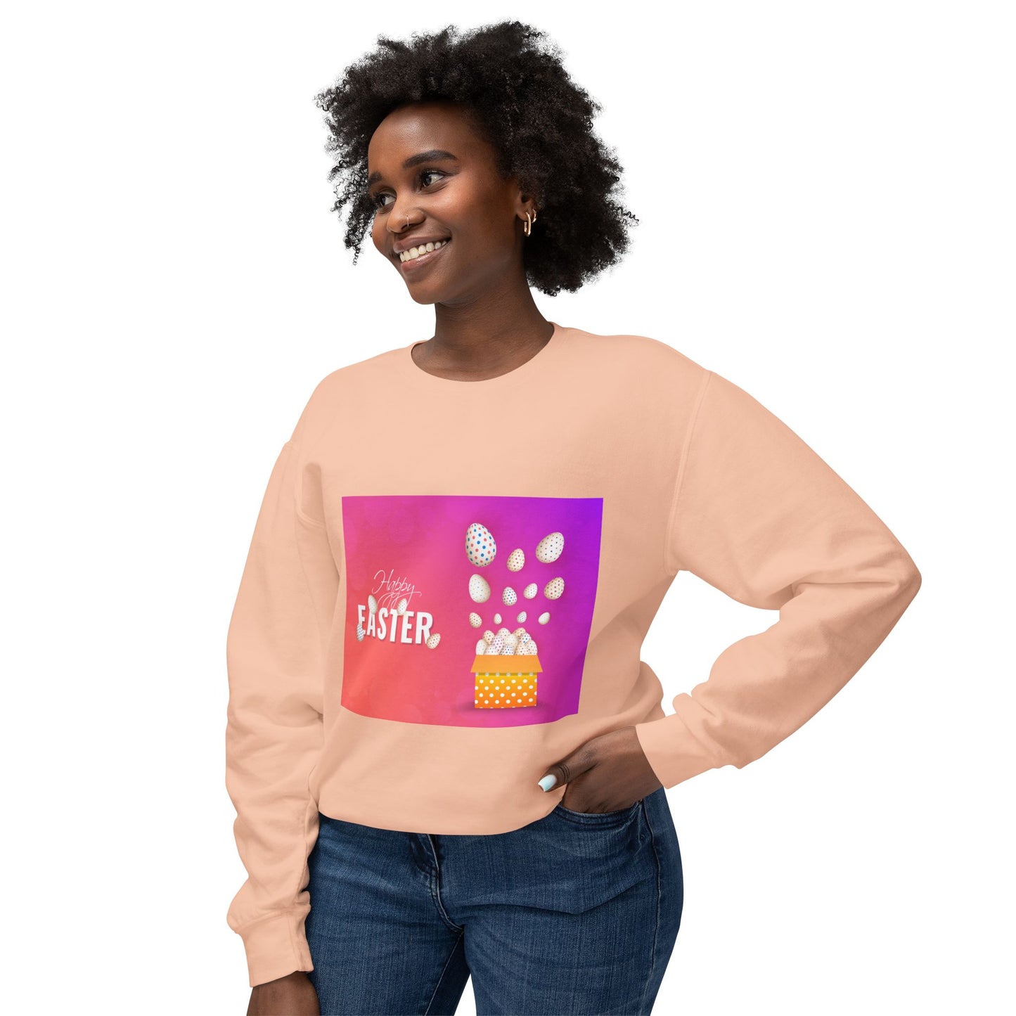 Easter Celebration Unisex Lightweight Crewneck Sweatshirt