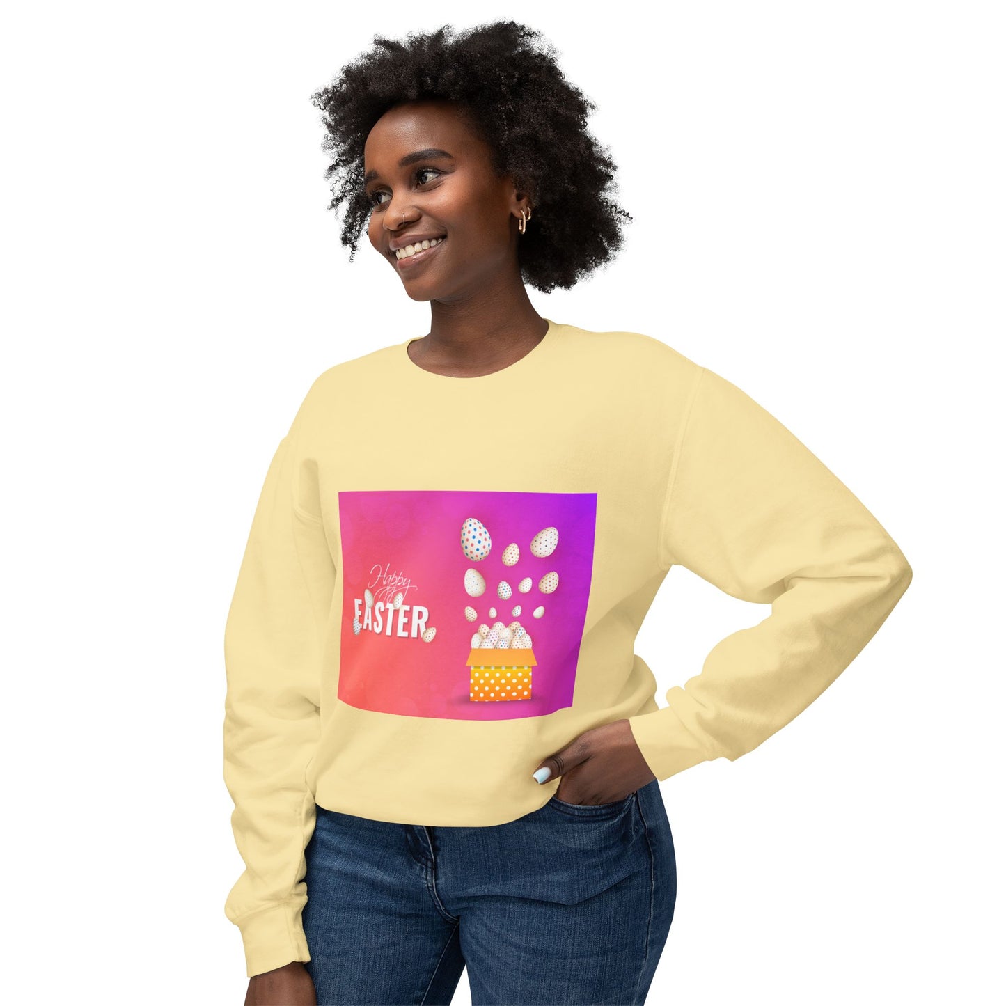 Easter Celebration Unisex Lightweight Crewneck Sweatshirt